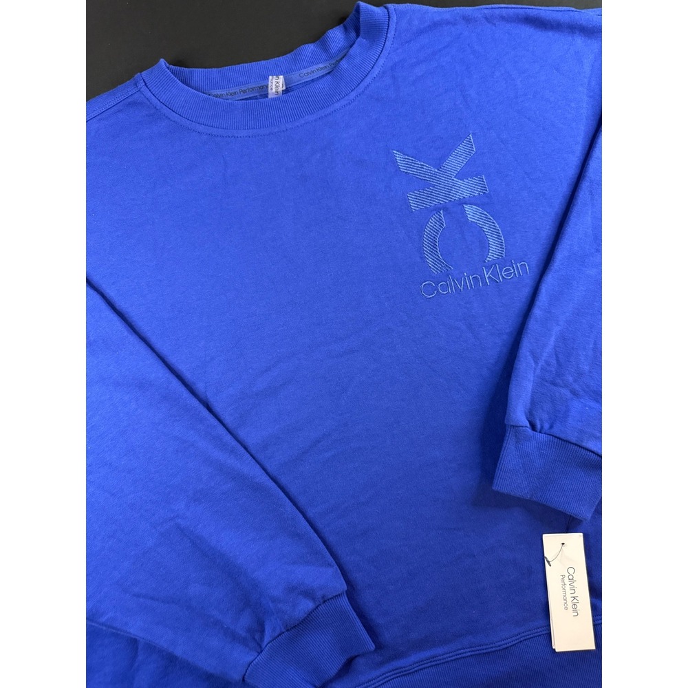 Calvin Klein Performance Womens XL Royal Blue Logo‎ Sweatshirt NWT Pullover
